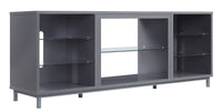 Meuble pour téléviseur Brighton de Manhattan Comfort de 60 po avec tablettes en verre et système de gestion des câbles - gris