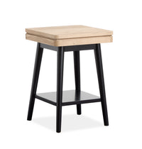  Table d’appoint Tyssen de 18 po avec rangement - bois de grève