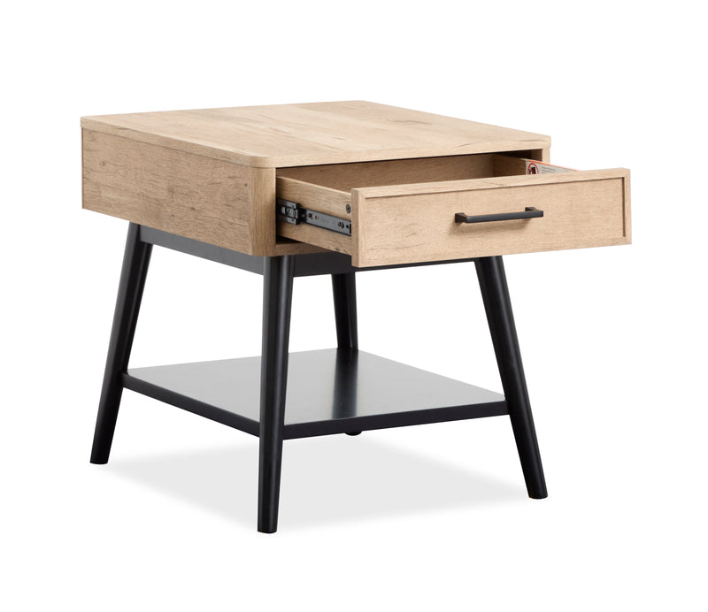 Table de bout Tyssen de 22 po avec rangement - bois de grève