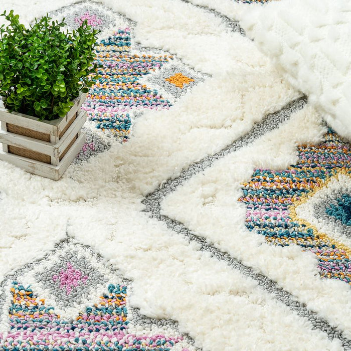 Carpette à poil long Lola bohème - 6 pi 7 po x 9 pi 6 po
