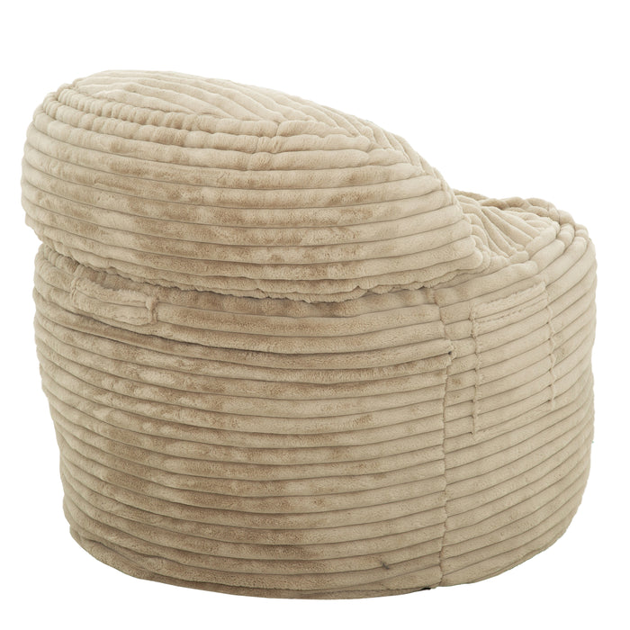 Fauteuil poire Teddy de Sealy en velours côtelé avec mousse à haute densité - beige