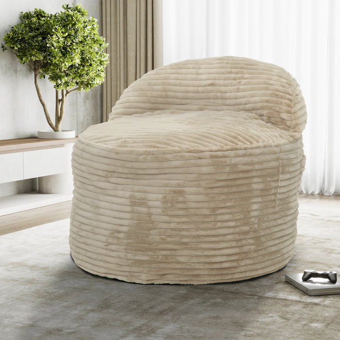 Fauteuil poire Teddy de Sealy en velours côtelé avec mousse à haute densité - beige