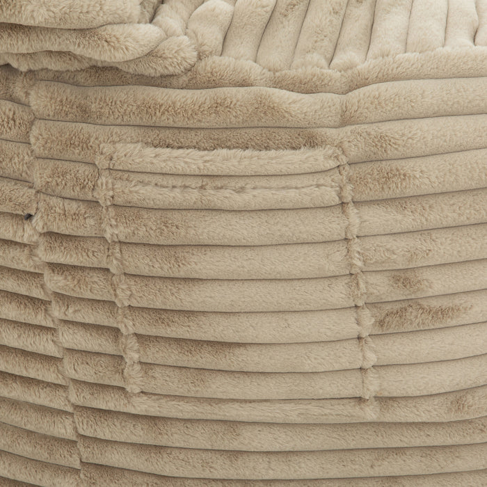 Fauteuil poire Teddy de Sealy en velours côtelé avec mousse à haute densité - beige