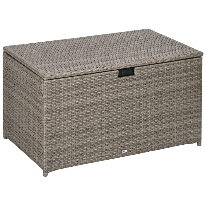 Outsunny Coffre De Terrasse, Poignee, Doublure Interieure Etanche, Gris