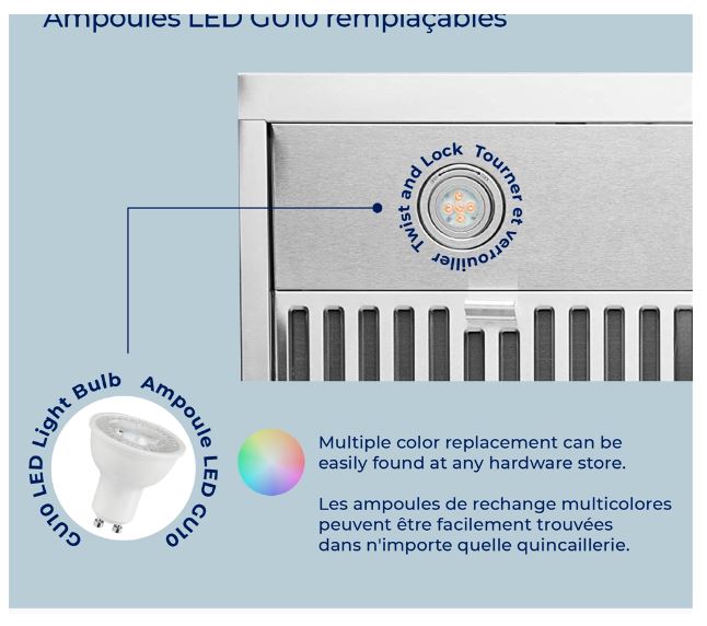 Hotte de cuisinière sous l'armoire Hauslane de 36 po - UC-PS18WHT-36