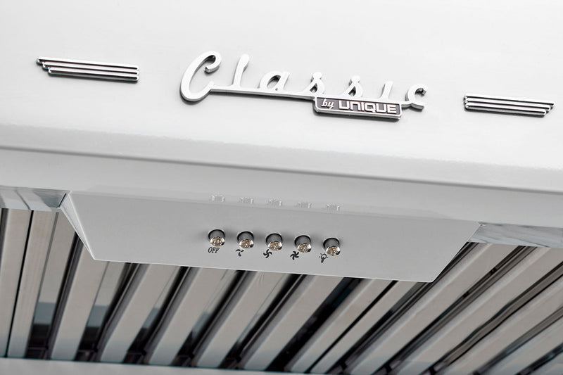 Hotte de cuisinière sous l'armoire Classic Rétro par Unique de 24 po - UGP-24CR RH W