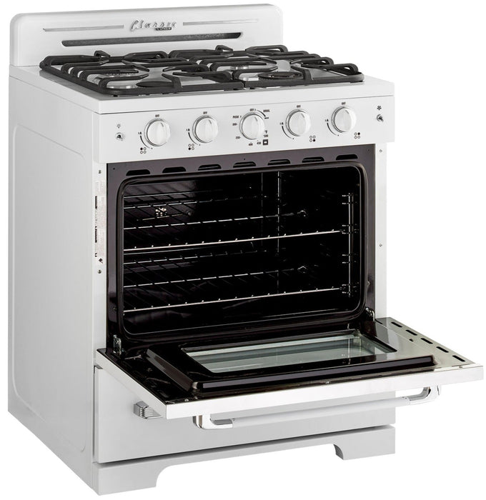 Cuisinière à gaz Classic Rétro par Unique de 30 po à convection - UGP-30CR W