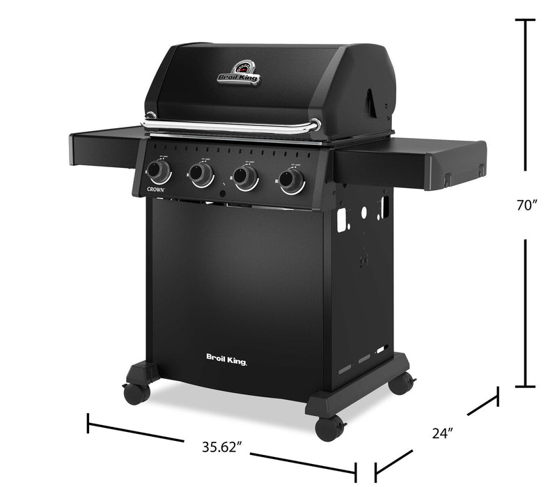 Barbecue à gaz naturel Broil King CrownMC 410 Shadow de 40 000 BTU - noir - 865057