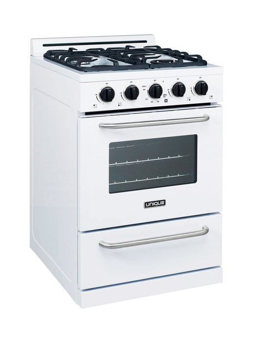 Cuisinière au gaz propane Hors réseau par Unique de 24 po avec allumage à pile - UGP-24G OF1 W
