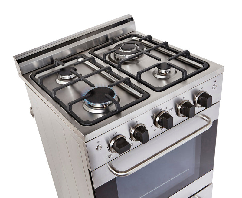 Cuisinière à gaz Prestige par Unique de 24 po à convection - UGP-24V PC1 S/S