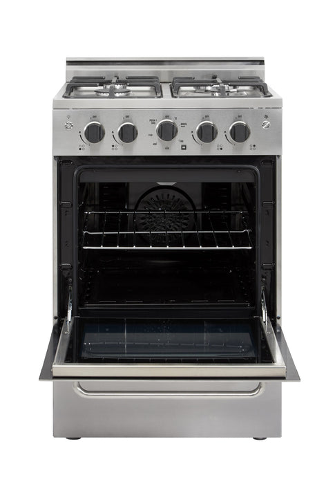 Cuisinière à gaz Prestige par Unique de 24 po à convection - UGP-24V PC1 S/S
