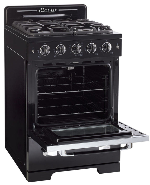 Cuisinière à gaz Classic Rétro par Unique de 24 po à convection - UGP-24CR B