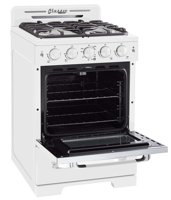 Cuisinière à gaz Classic Rétro par Unique de 24 po à convection - UGP-24CR W