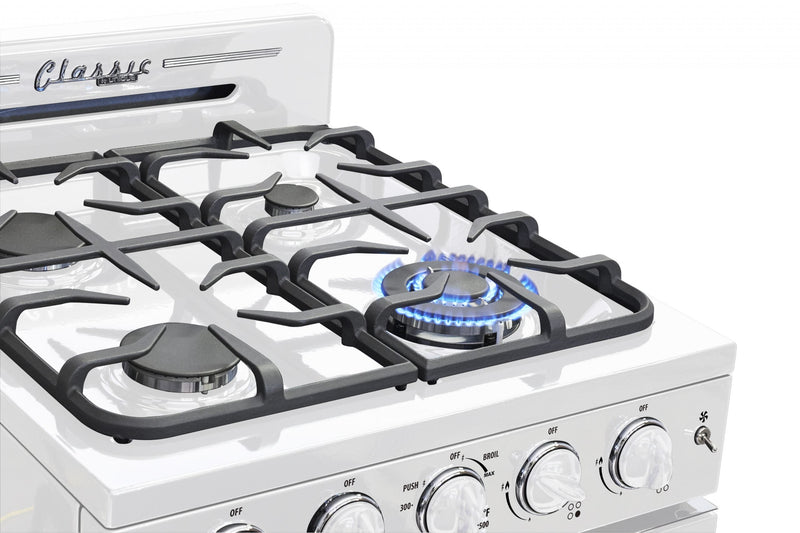Cuisinière à gaz Classic Rétro par Unique de 24 po à convection - UGP-24CR W