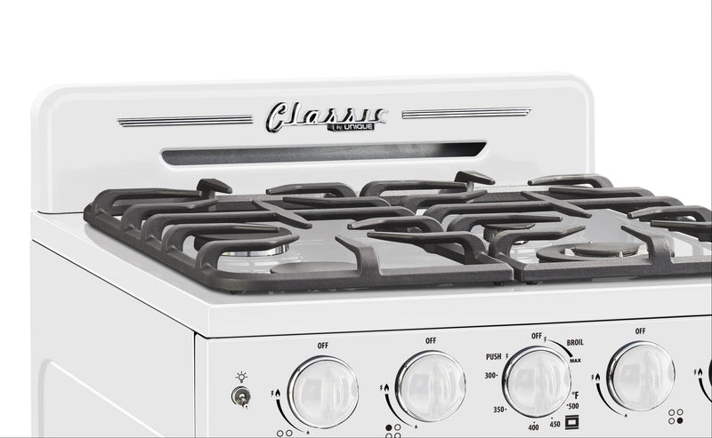 Cuisinière à gaz Classic Rétro par Unique de 24 po à convection - UGP-24CR W