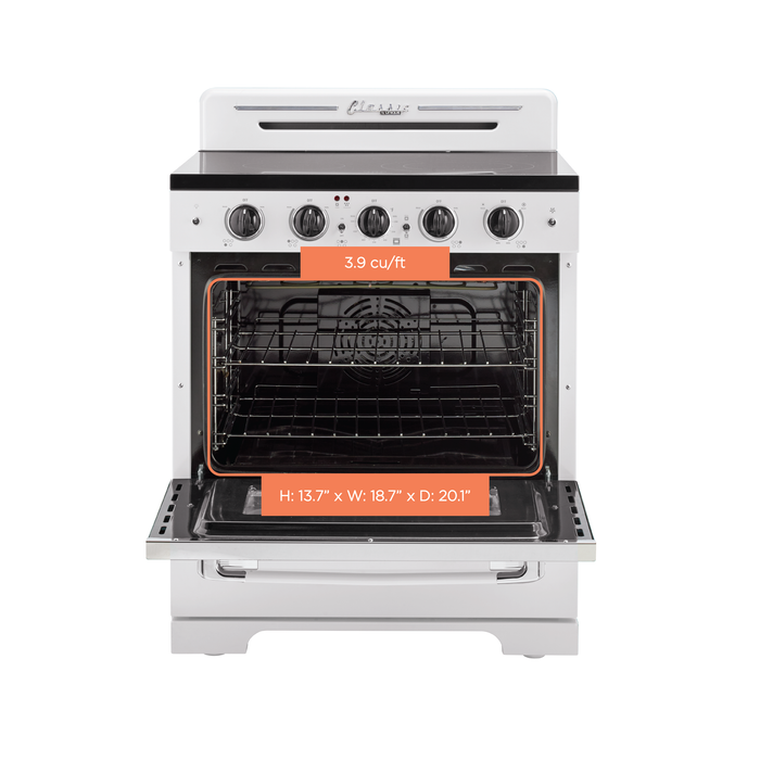 Cuisinière électrique  Classic Rétro par Unique de 30 po à convection - UGP-30CR EC W