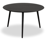 Table à café moderne Viola de 29,5 po avec dessus rond - frêne noir