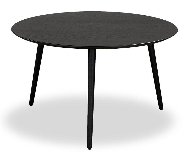 Table à café moderne Viola de 29,5 po avec dessus rond - frêne noir 