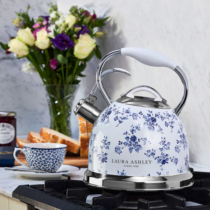 Bouilloire sur la cuisinière Laura Ashley en acier inoxydable, rosier de Chine - VQ-SBNK057-LACR-CA