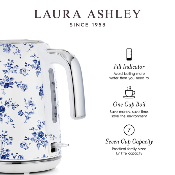 Bouilloire Laura Ashley sans fil de 1,7 l, rosier de Chine - VQ-SBPKK278-LACR-CA