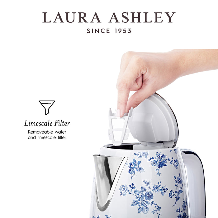 Bouilloire Laura Ashley sans fil de 1,7 l, rosier de Chine - VQ-SBPKK278-LACR-CA