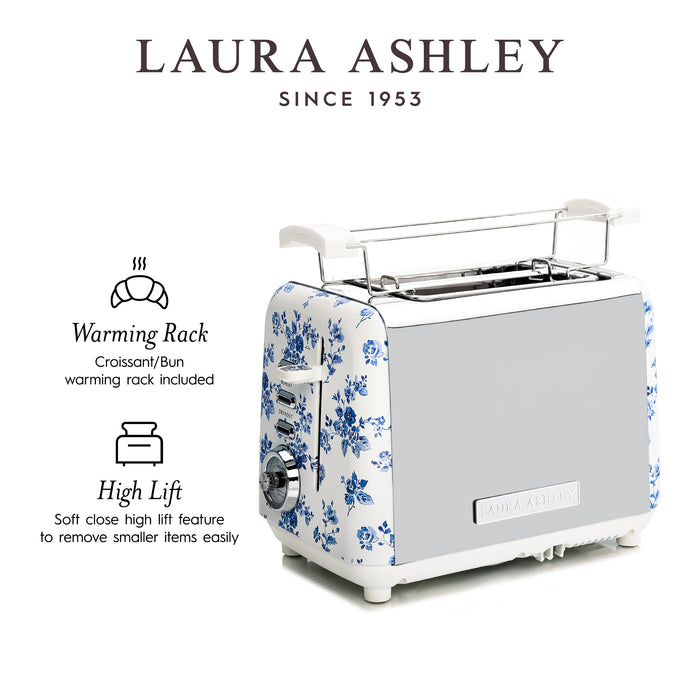 Grille-pain Laura Ashley à 2 tranches en acier inoxydable, rosier de Chine - VQ-SBT582-LACR-CA