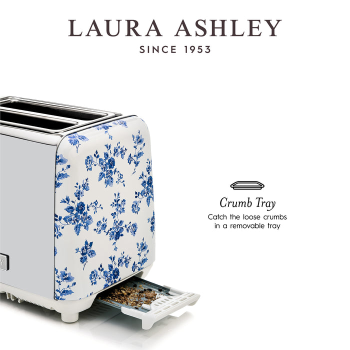 Grille-pain Laura Ashley à 2 tranches en acier inoxydable, rosier de Chine - VQ-SBT582-LACR-CA