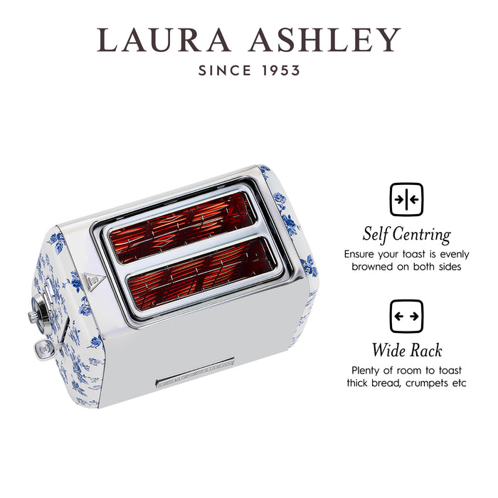 Grille-pain Laura Ashley à 2 tranches en acier inoxydable, rosier de Chine - VQ-SBT582-LACR-CA