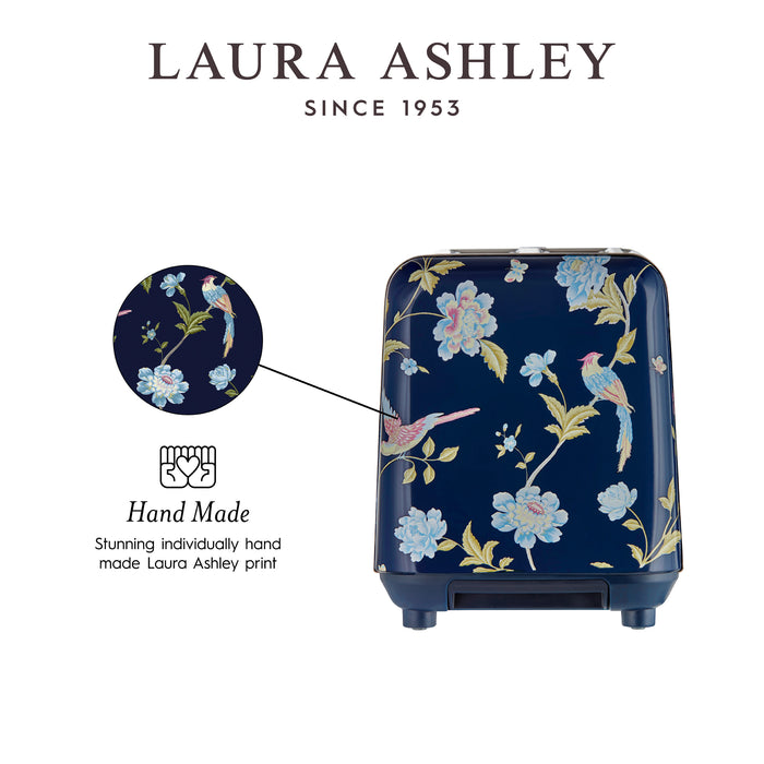 Grille-pain Laura Ashley à 2 tranches en acier inoxydable, bleu marine d’Elveden - VQ-SBT582-LAEN-CA