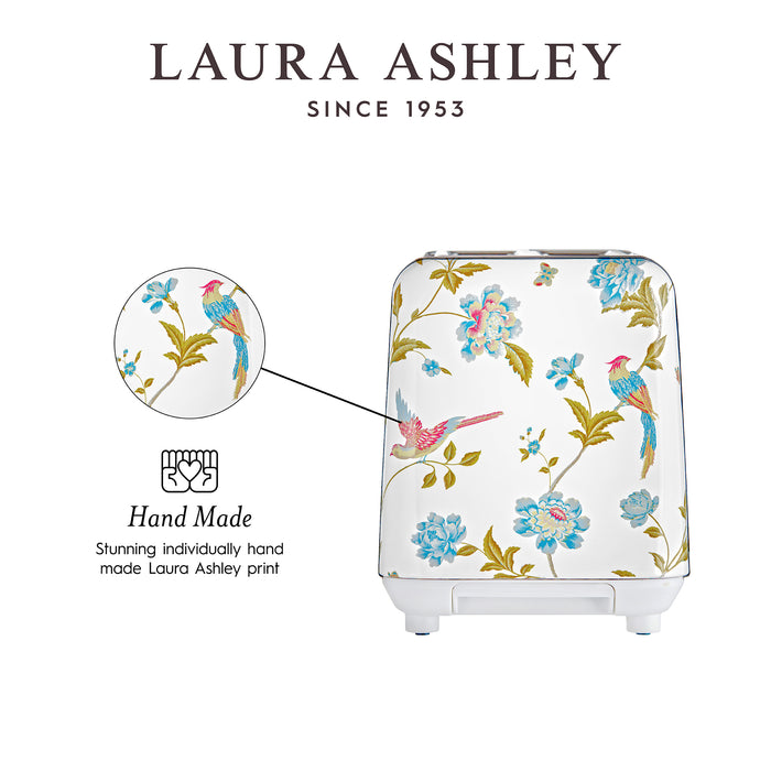 Grille-pain Laura Ashley à 2 tranches en acier inoxydable, blanc d’Elveden - VQ-SBT582-LAEW-CA