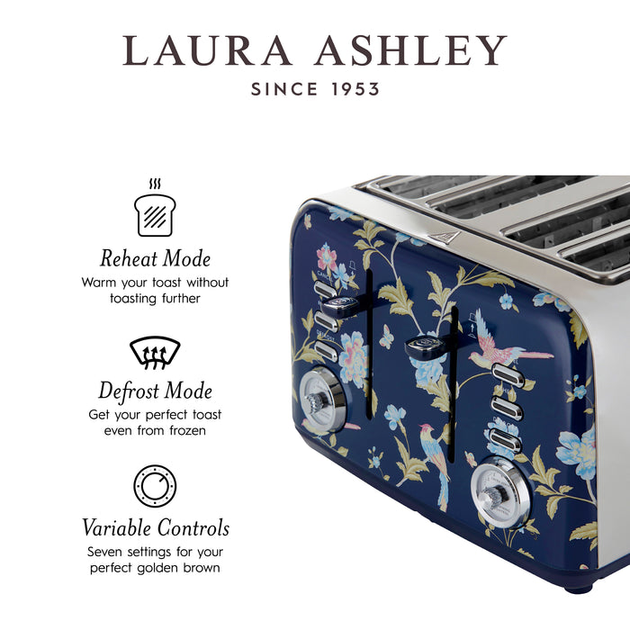 Grille-pain Laura Ashley à 4 tranches, bleu marine d’Elveden - VQ_SBT583-LAN-CA