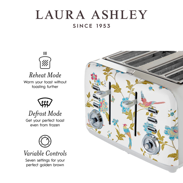 Grille-pain Laura Ashley à 4 tranches, blanc d’Elveden - VQ_SBT583-LAW-CA