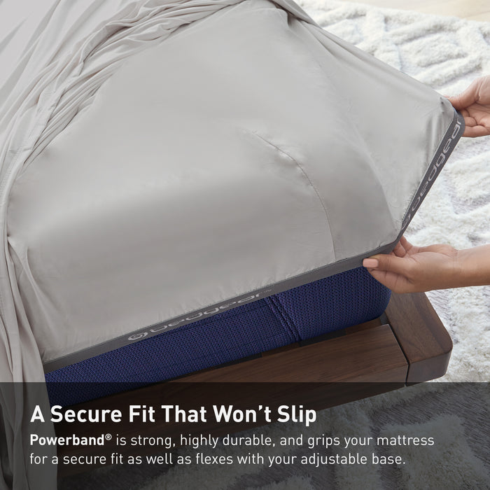 Ensemble de draps haute performance Ver-TexMD de BEDGEAR 4 pièces pour très grand lit - gris clair