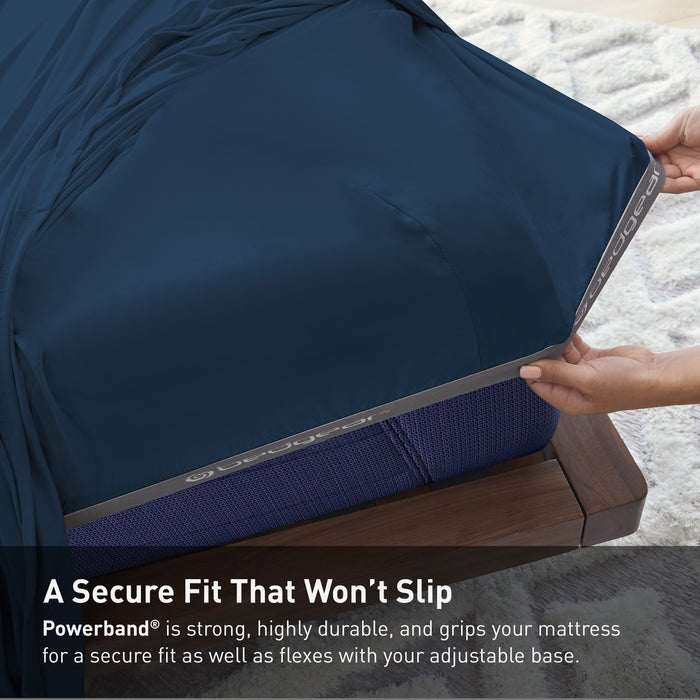 Ensemble de draps haute performance Ver-TexMD de BEDGEAR 4 pièces pour grand lit - bleu marine