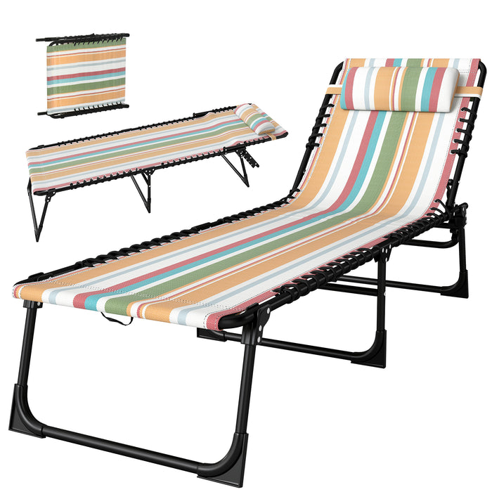 Chaise Longue Pliante D'exterieur Outsunny, Multicolore