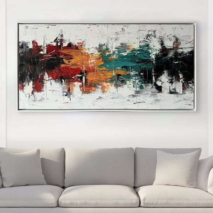 Œuvre d’art murale Spectrum peinte à la main - 60 po x 30 po