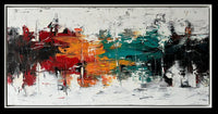 Œuvre d’art murale Spectrum peinte à la main - 60 po x 30 po