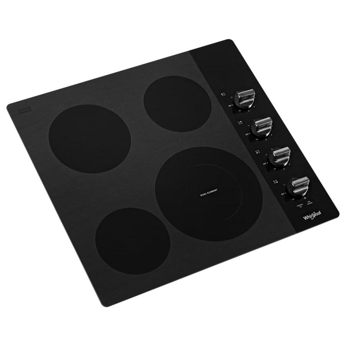 Surface de cuisson électrique Whirlpool de 24 po à 4 éléments - noire - WCE55US4HB