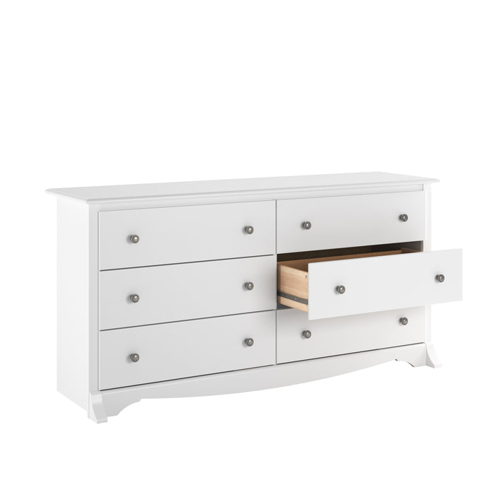 Commode Monterey à 6 tiroirs - blanche