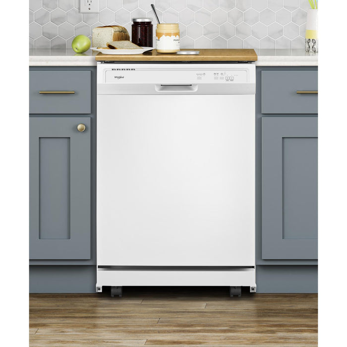 Lave-vaisselle portatif Whirlpool de 24 po et de 64 dBA avec commandes à l’avant - blanc - WDP370PAHW