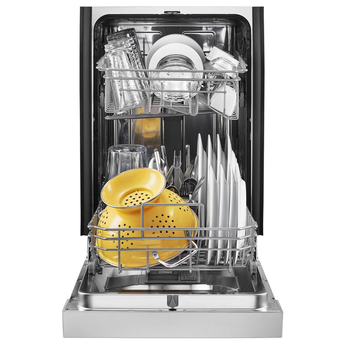 Lave-vaisselle encastré Whirlpool de 18 po et de 50 dBA avec commandes à l’avant - armoire en acier inoxydable monochrome - WDPS5118PM