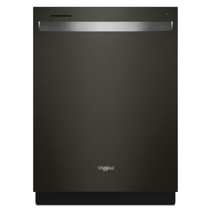 Lave-vaisselle encastré Whirlpool de 24 po et de 47 dBA avec commandes sur le dessus et 3e panier - acier inoxydable noir résistant aux traces de doigts - WDT750SAKV