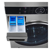 LG 5.2 Washer/7.4 Dryer Cu. Ft. Front-Load WashTower® with TurboWash® and TurboSteam® - Graphite Steel - WKEX200HVA | Tour de lavage LG à chargement frontal avec laveuse de 5,2 pi³ et sécheuse de 7,4 pi³ - acier graphite - WKEX200HVA