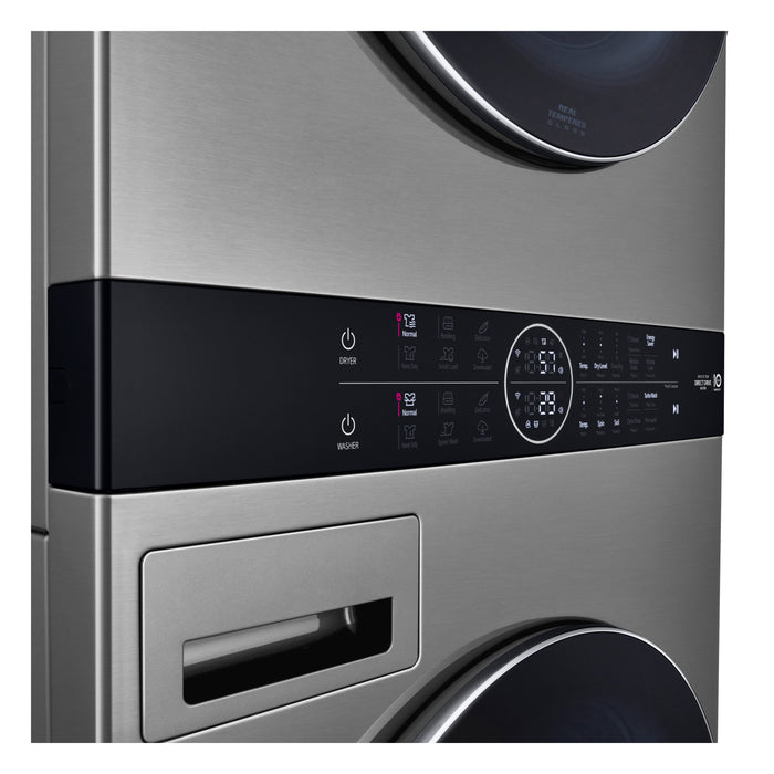 Tour de lavage LG à chargement frontal avec laveuse de 5,2 pi³ et sécheuse de 7,4 pi³ - acier graphite - WKEX200HVA 