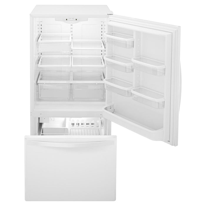Réfrigérateur Whirlpool de 18,7 pi³ et de 30 po à congélateur inférieur - blanc sur blanc - WRB329DFBW