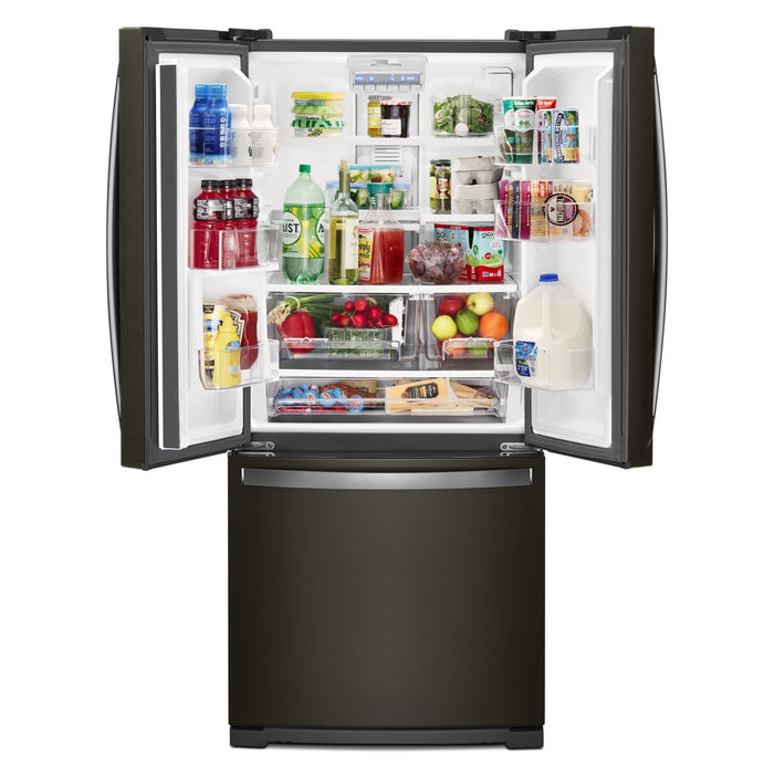 Réfrigérateur Whirlpool de 20 pi³ et de 30 po à portes françaises - acier inoxydable noir - WRF560SMHV