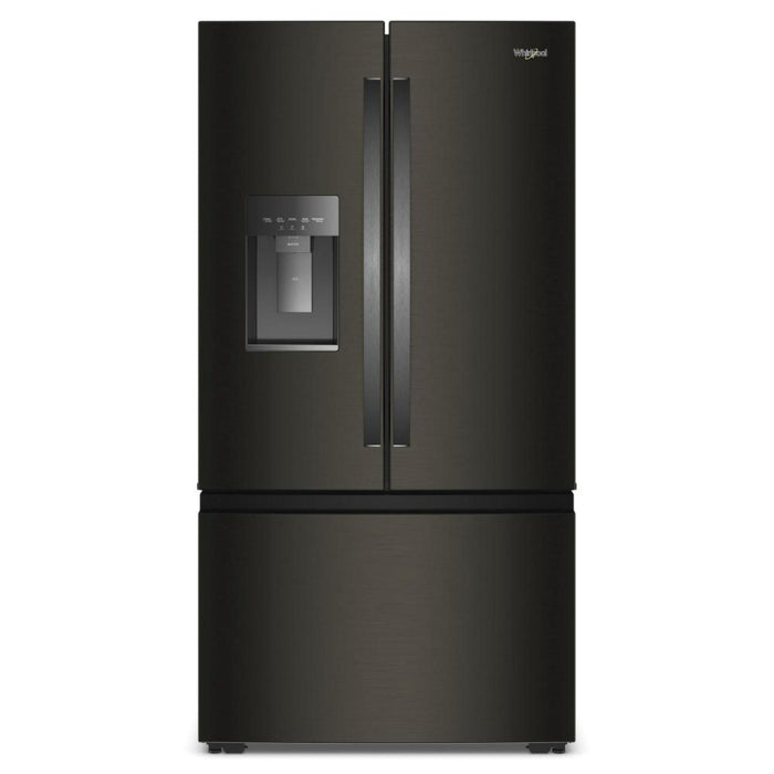 Réfrigérateur Whirlpool à portes françaises, 23,4 pi³, 36 po de largeur, profondeur de comptoir réelle – Acier inoxydable Noir – WRFC7036RV