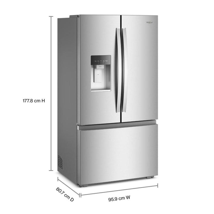 Réfrigérateur Whirlpool à portes françaises, 23,4 pi³, 36 po de largeur, profondeur de comptoir réelle – Acier inoxydable – WRFC7036RZ