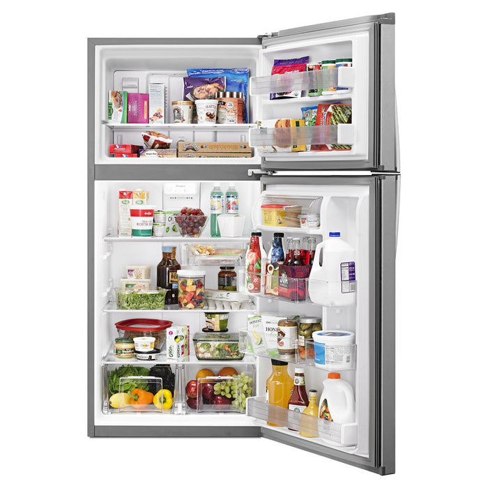 Réfrigérateur Whirlpool de 19,2 pi³ et de 30 po à congélateur supérieur - acier inoxydable monochrome - WRT549SZDM