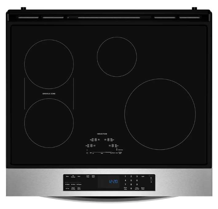 Cuisinière à induction encastrée Whirlpool de 30 po avec technologie de convection véritable - acier inoxydable - WSIS5030TZ